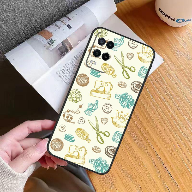 Sewing Machine Case For OPPO A17 A16 A15 A78 A98 A54 A74 A94 A76 A96 A77 A52 A72 A5 A9 A53 A54s A57s Cover
