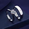 Adjustable Zircon Diamond Couple Rings for Men & Women – Perfect for Weddings, Valentine's Day & Gifts