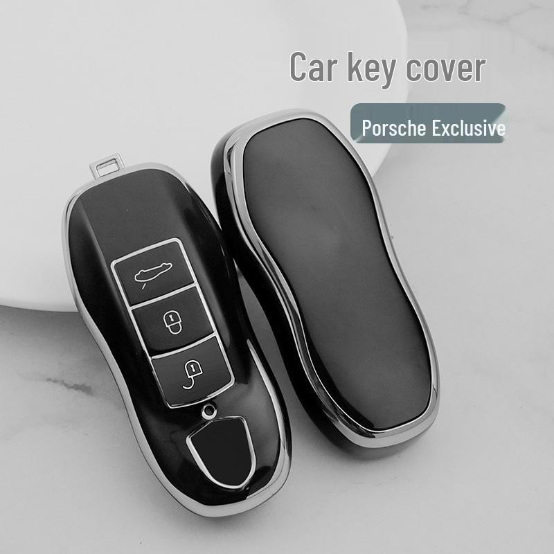 Silver Key Case for Porsche Macan - Decorative Shell for Older Models
