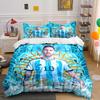 Set Biancheria da Letto a Tema Calcio Blu Set Biancheria da Letto (1 copripiumino, 2 federe, piumino non incluso)