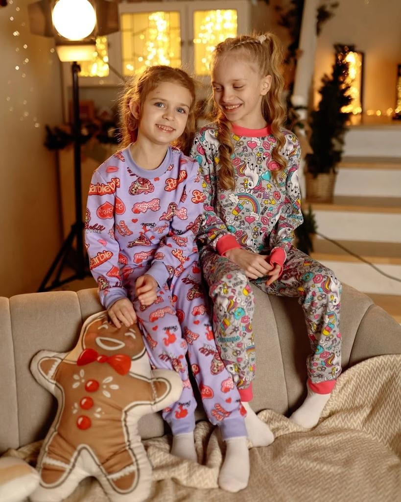 Girls’ Cotton Pajama Set – Long Sleeve Top & Pants, Gentle On Skin, Demi-season, 6076-024-7 HC