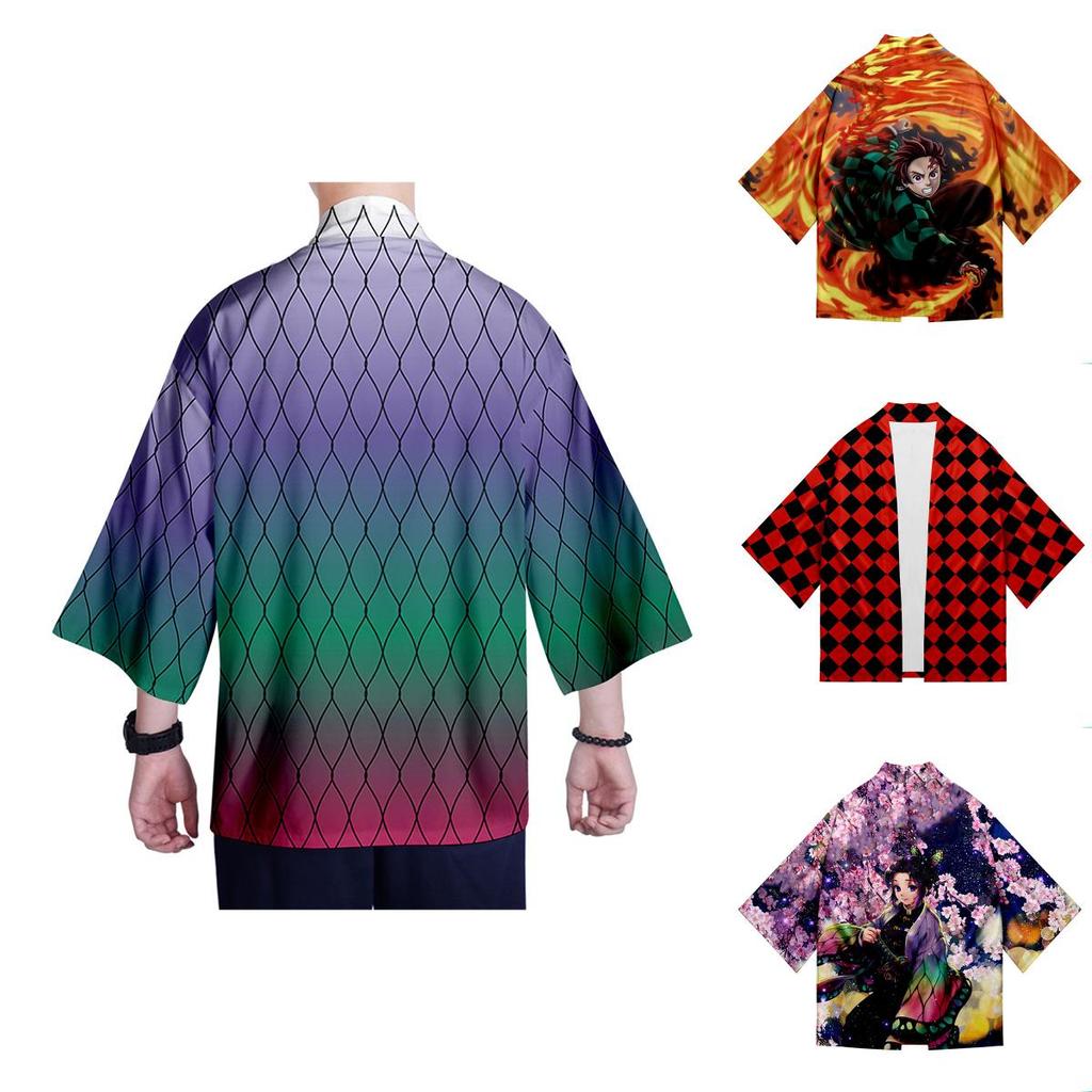 Anime Demon Slayer Kimetsu No Yaiba Cosplay Losse Haori Kimono Gewaden Jas Bovenkleding Voor Prachtige Kostuumfeesten