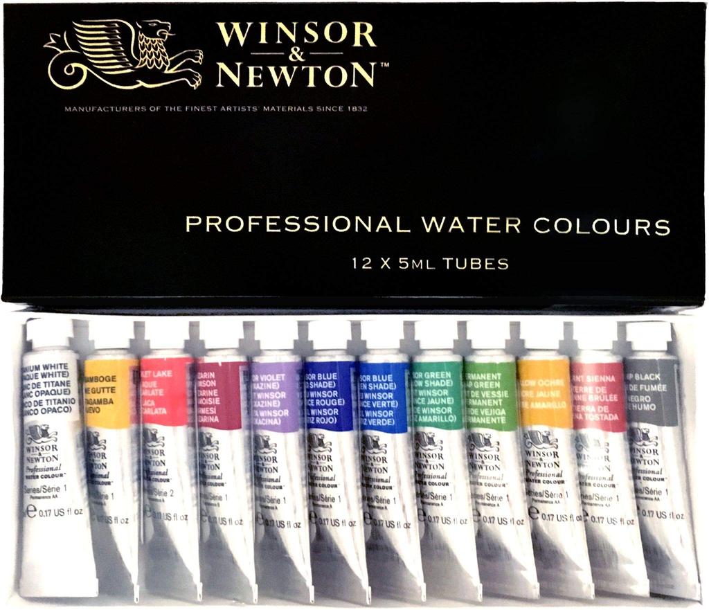 Winsor Newton Professional Watercolor 18809812 & 12-Color Set, 5ml,