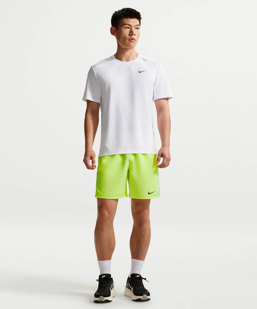 NIKE Miler Dry-Fit Uv Protection Short Sleeve Running Top M - White / If2083-100