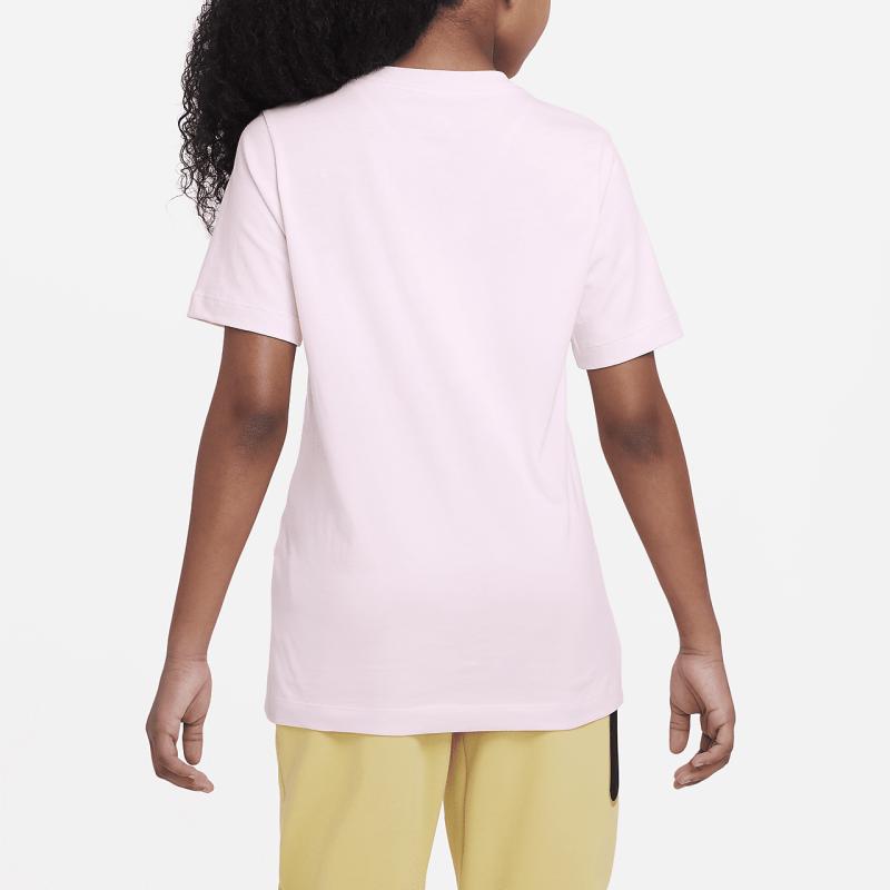 Nike Logo Print Round Neck Pullover Casual Short Sleeve T-Shirt Kids Tops Foam-Pink FD0848-663
