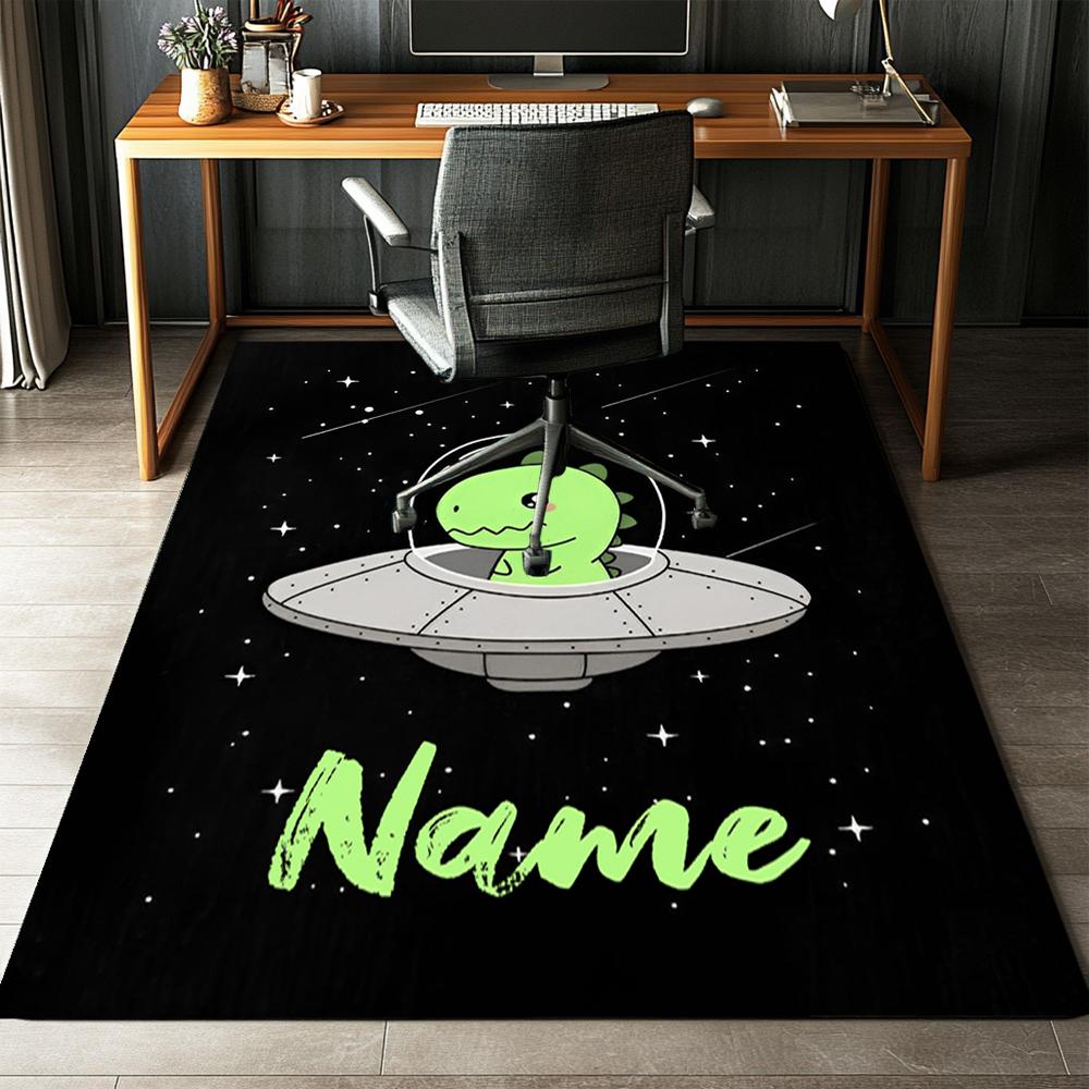 Custom Name Dinosaur Printed Carpet,Rug for Office Chair Living Room Bedroom Kitchen Room Decor Gifts.