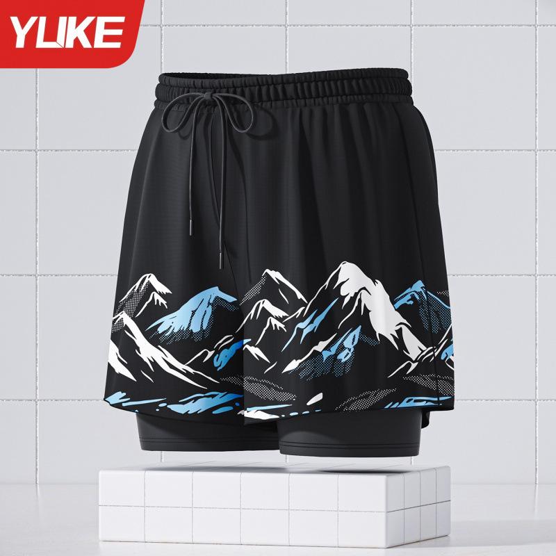 Herren Doppellagige Square-Leg Badehose - Fünf-Punkt-Stil, Anti-Peinlichkeit, Professionelle Strandbekleidung für Erwachsene.