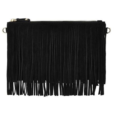Fringed Pouch AND Phone Charger Black