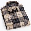 Cotton Plaid Casual Long Sleeve Shirts For Man M-11XL Plus Size Winter Warm Flannel Chic Clothes Business Smart Dress Shirts Top