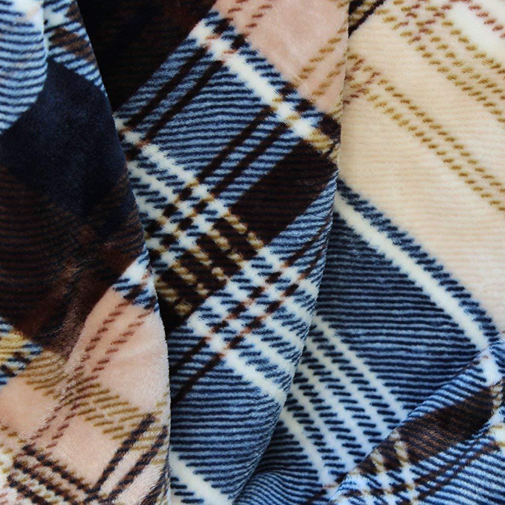 Turquoise Plaid Blanket Farmhouse Blanket Office Sofa Nap Blanket Travel Portable Blanket