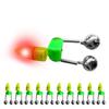 10 adet LED Gece Olta Bite Bait Alarm Işığı Ikiz Bells Yüzük Balıkçılık Bite Yem Alarm Göstergesi