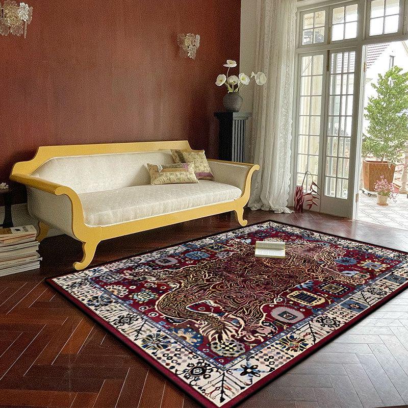 

Retro Persian Decoration Home Carpet Living Room Non-slip Easy Cleaning Entrance Door Mat Large Size Foldable Dining Room Carpet 60*90cm