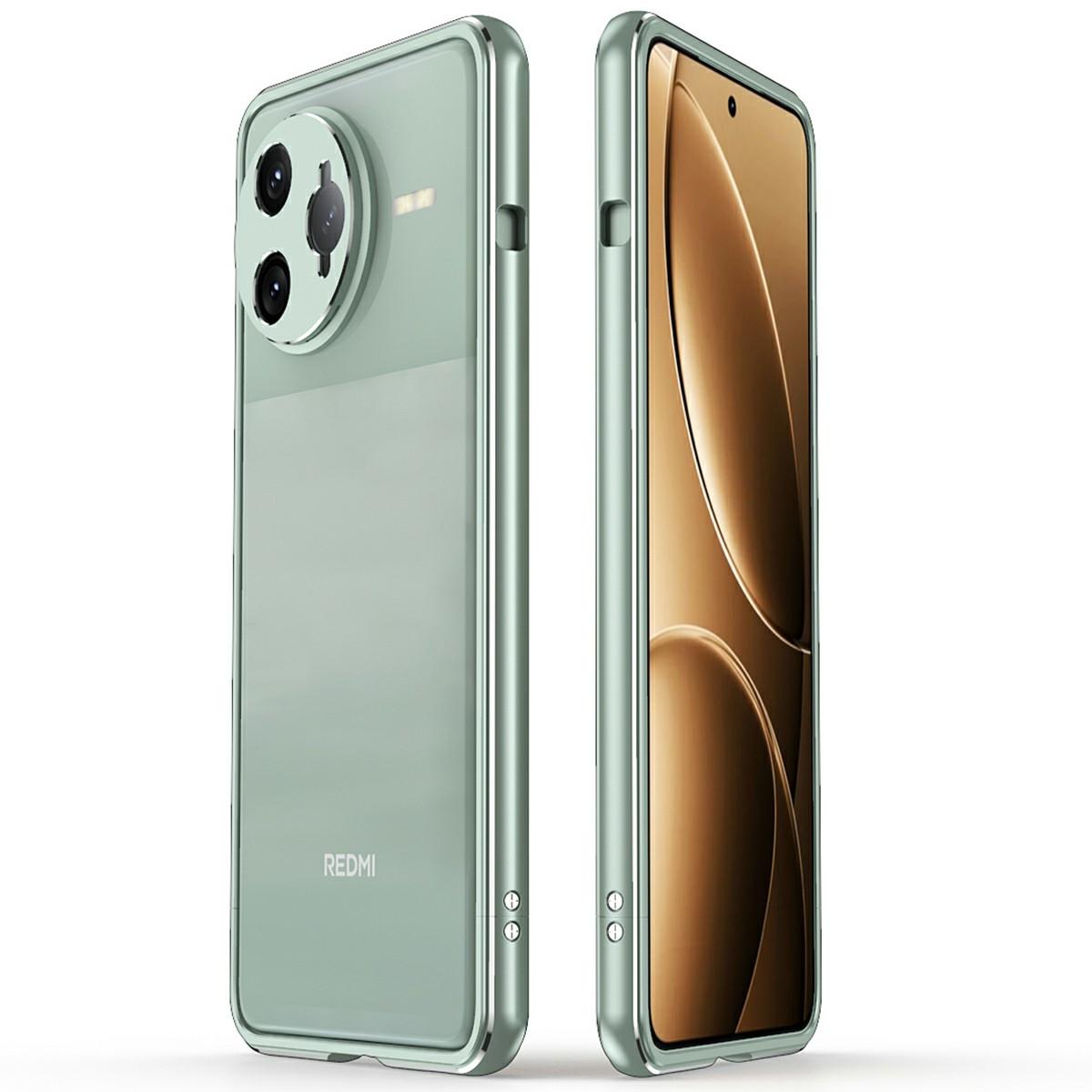 

Для Xiaomi Poco F7 Ultra 5G/Redmi K80 Pro 5G Бампер Металева рамка Чохол для телефону із захистом об єктива камери Green/Silver