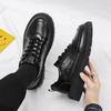 Leather shoes 2 autumn new retro casual men's black work shoes fashionable and versatile