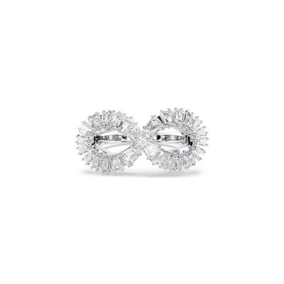Hyperbel Spirale Design Zirkonia Rhodinierter Ring Damen Silber 5679698