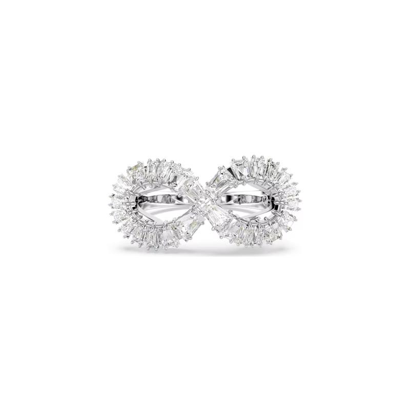 Swarovski Hyperbola Spiral Design Cubic Zirconia Rhodium Plated Ring Women s Silver 5679698