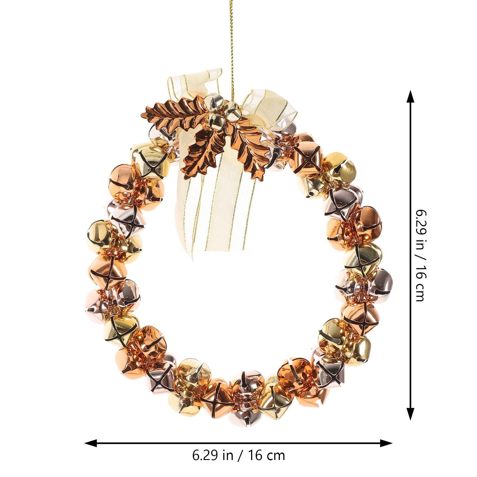 

1Pcs Christmas Bell Wreath Festive Colorful Hanging Garland Door Wall Stair Christmas Accessory Decoration Floral Pendant золотистий