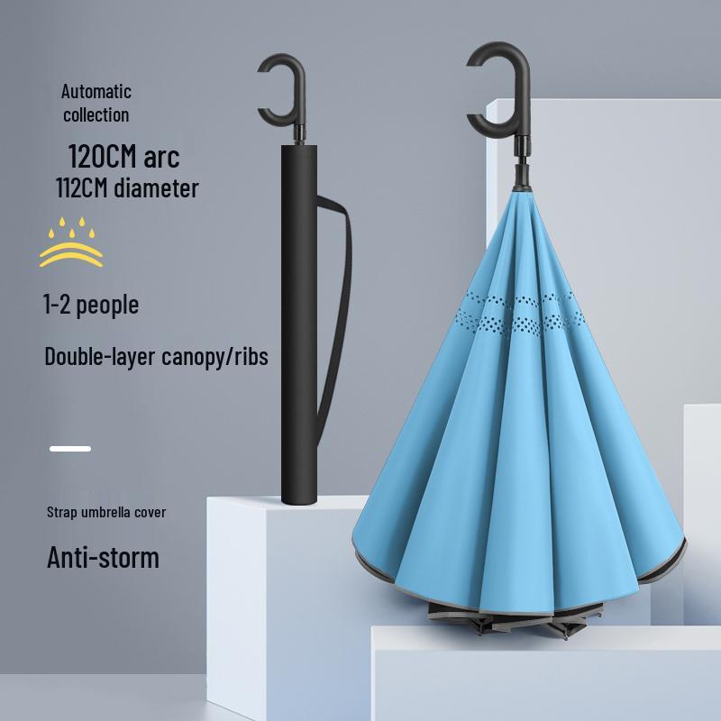 Hands-Free Automatic Double-Layer Car Umbrella for Two