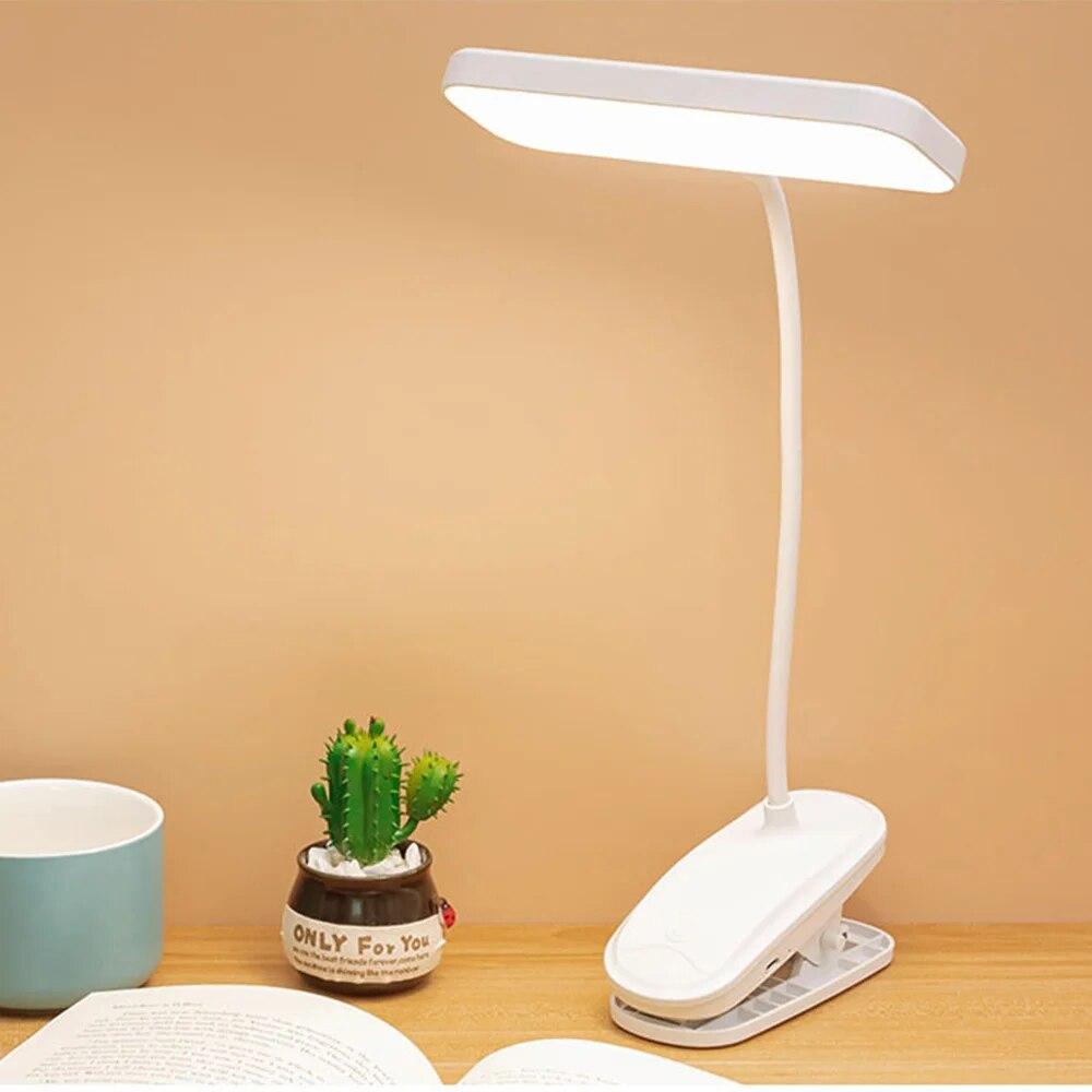 Table Lamp Led Desk Lamps 3 Modes Dimming Clip Study Lighting USB Book Light Rechargeable Reading 5V