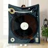 Turntable Design Warm Blanket with Retro Style Flannel Blanket for Bedroom, Living Room, Sofa, and Nap.