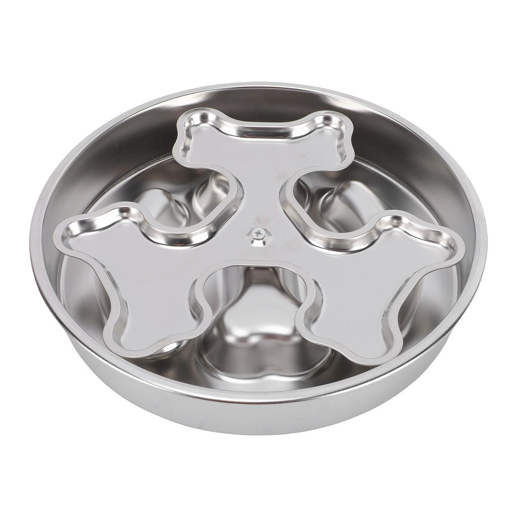 Dog Slow Feeder Bowl Stainless Steel Non Slip Bottom Anti Choking Slow Down Eating Dog Bowl for Medium Large Dogs