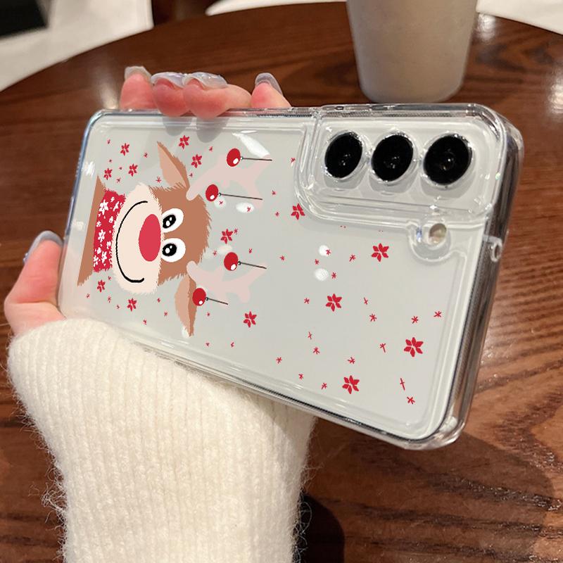 Christmas Tree Print Case For Samsung Galaxy S25 S24 S22 Ultra S23 S24 FE A17 A56 A16 A36 A26 A55 A15 A25 A54 5G Clear Soft TPU Phone Cover