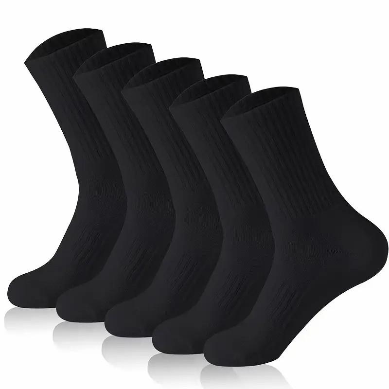 5/10/20 Pairs Neutral Solid Color Round Neck Socks Spring Summer Sweat Absorbing Breathable Soft Comfortable Couple Sports Socks