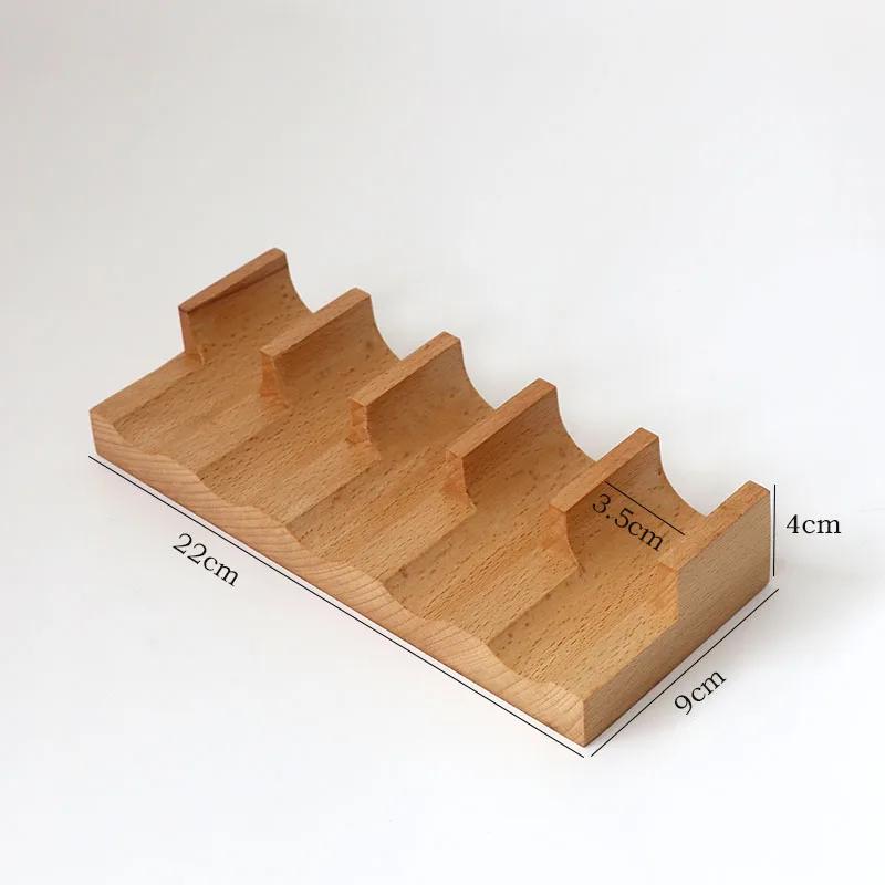 Creative Wooden Sushi Display Plate Rectangular Molecule Cuisine Display Rack Restaurant Food Specialty Display Tableware