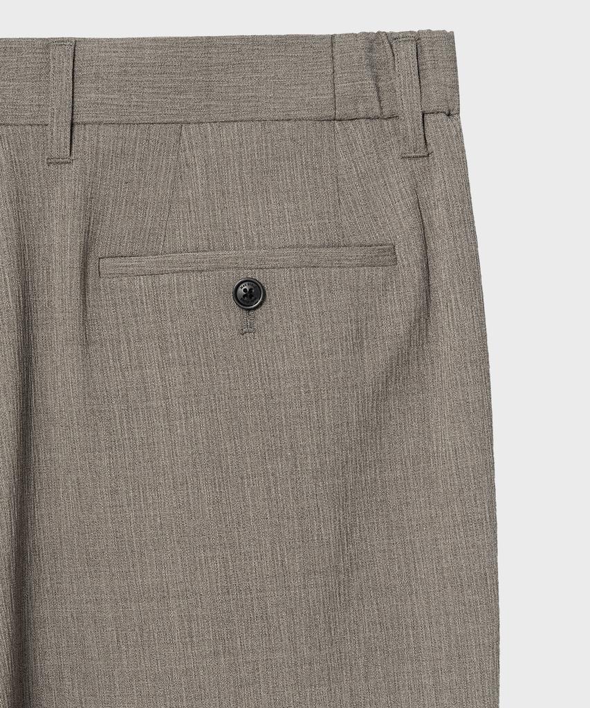 NONBLANK [Summer] Drizzly Loose Fit Elastic Waist Slacks_Taupe