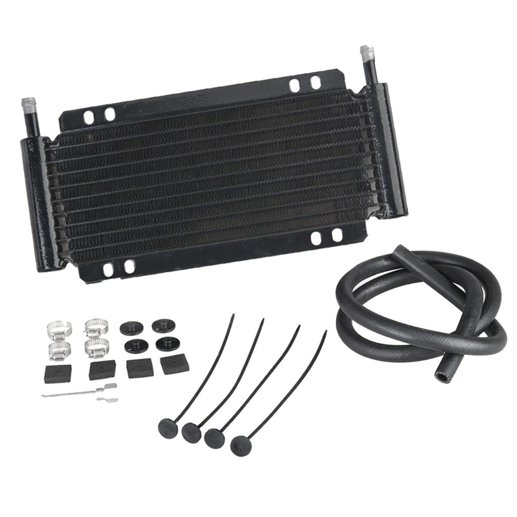 Heavy Duty Aluminum Oil Cooler Kit Universal Transmission Gearbox Cooler Set for Car Engine Overload and Racing