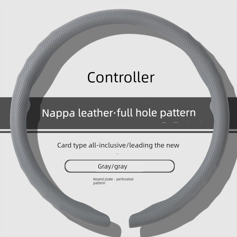 Car Steering Wheel Cover, High-End Nappa Leather, New Model, Anti-Slip, Breathable, Ultra-Thin, Universal for All Seasons