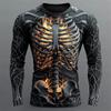 Creative Design 3D Skull Print Men's T-Shirt Autumn Daily Casual Long Sleeve Crew Neck Pullover Tees Oversize Breathable Clothes