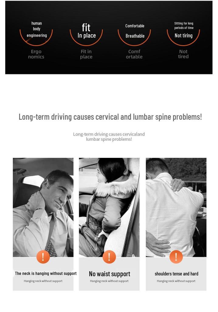 Ideal L9/L8/L7/1 Neck Pillow & Lumbar Support for Cars