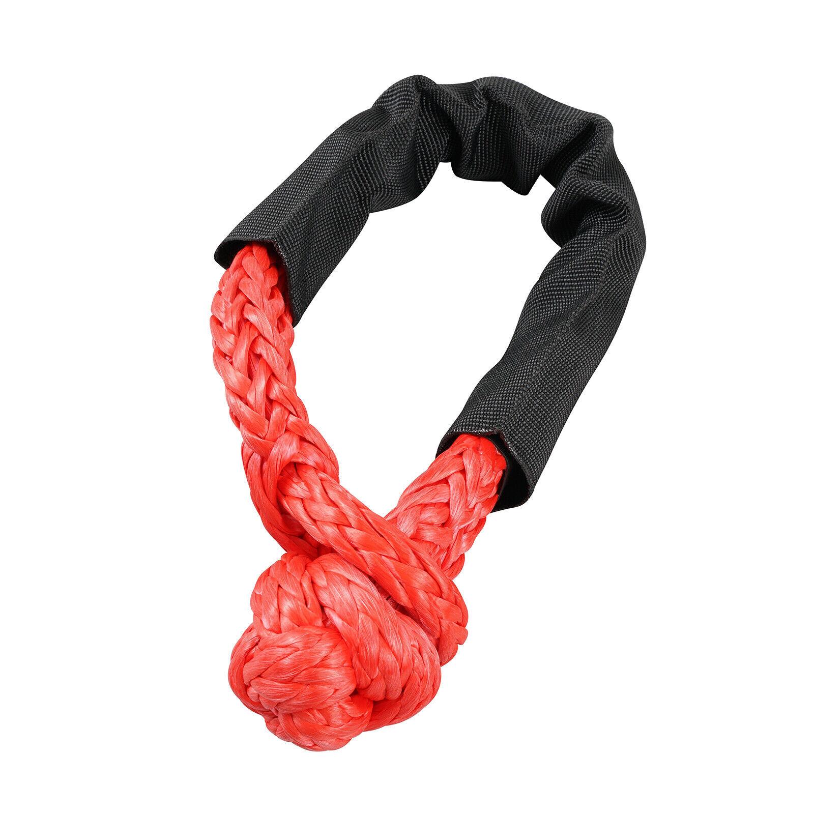 Heavy Duty Recovery Ring Snatch Block Pulley w/ Soft Shackle Tow Winch Rope 1 X Red rope