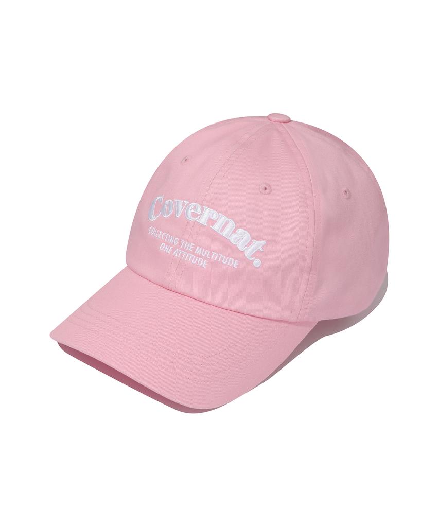 COVERNAT Serif Lettering Ball Cap Pink