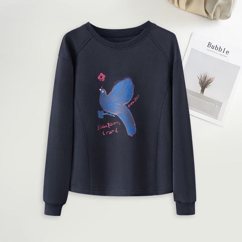 Women s Fashion Loose Fit Printed Long Sleeve Sweatshirt S