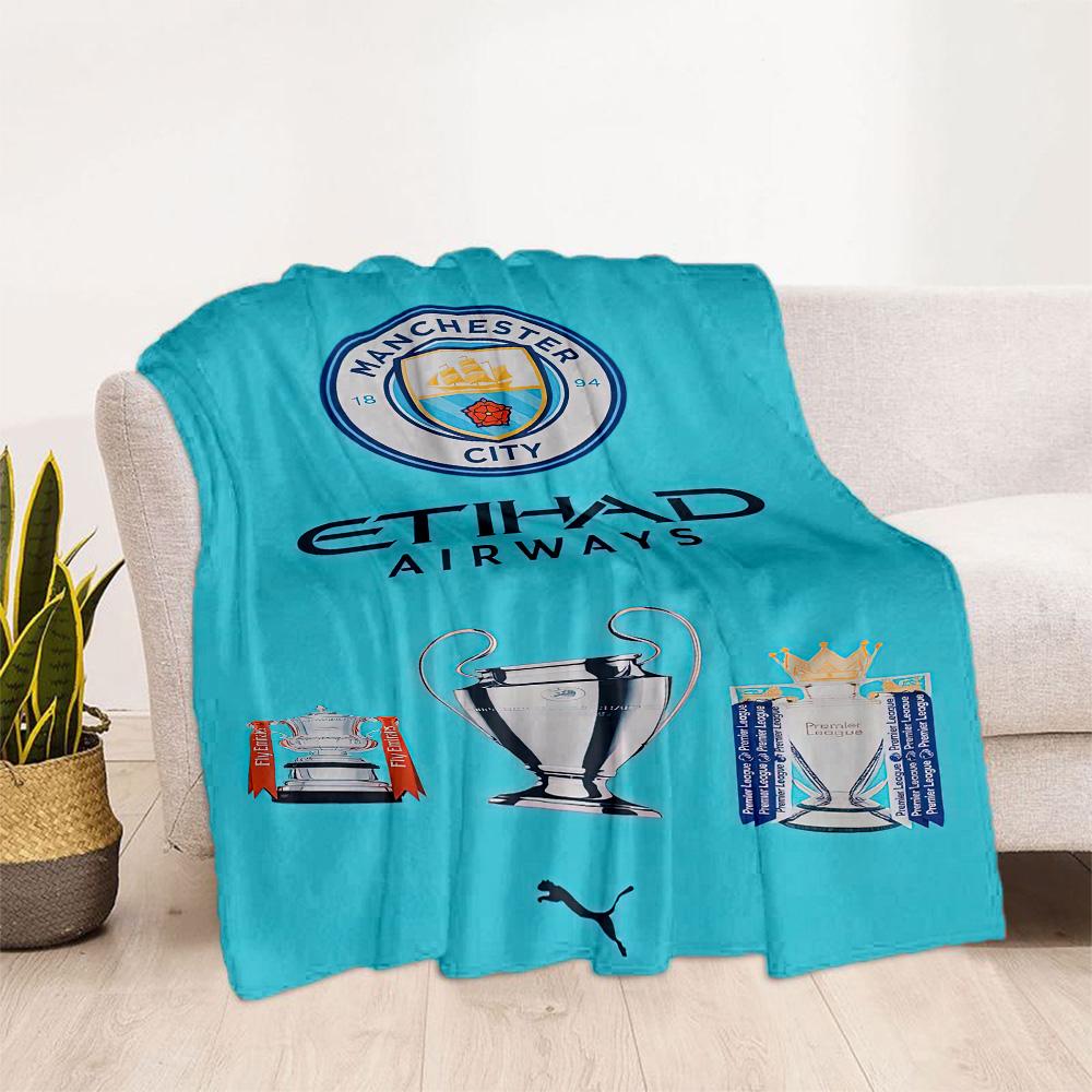 Manchester City Blanket Durable Comfort Perfect For Office Sofa Seaside For All Occasions Digital Print Unique Gift For Family And Friends Camping
