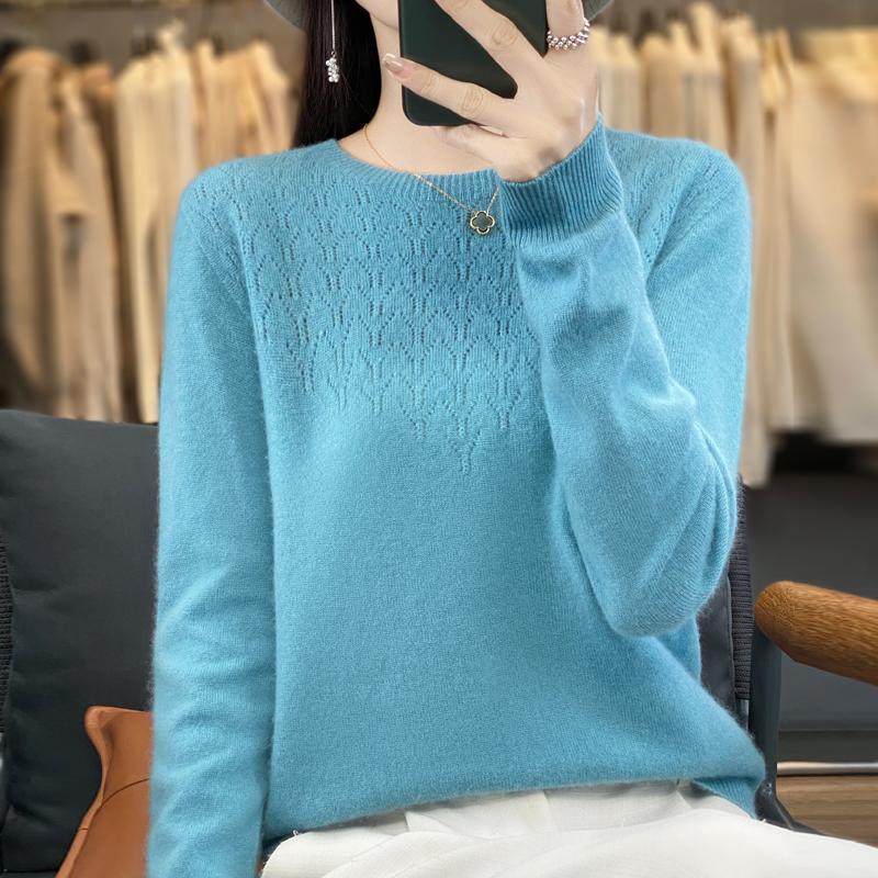 Women Sweater 100% Wool MODERN NEW SAGA O-neck Knit Pullover Thin Spring Autumn Jumpers Female Knit Tops