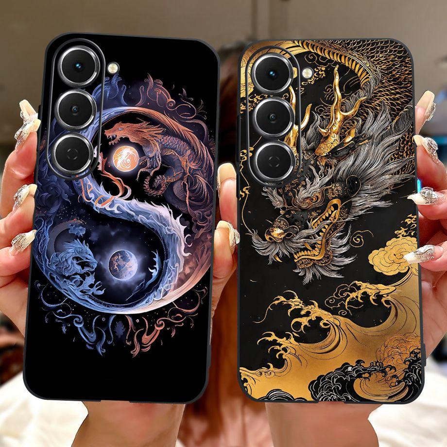 Soft Slim Silicone Cover For Tecno Spark 40 Pro Pro+ KM6 KM7 Funda Cat Rose Flower Dragon Fashion Pattern Shockproof Bumper Capa