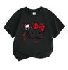 Cute Kids Boys Girls 100% Cotton Crew Neck Short Sleeve T-Shirt, Sweet Red Bow Cartoon Animal Print Casual Soft Breathable Summer Tee for Daily Wear