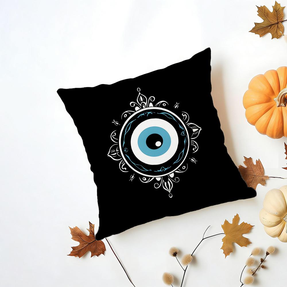 Mystic Protective B-Evil Eye Art Print Cushion Cover Washable Linen Pillowcase Soft For Daily Sofa Bed Home Room Decor