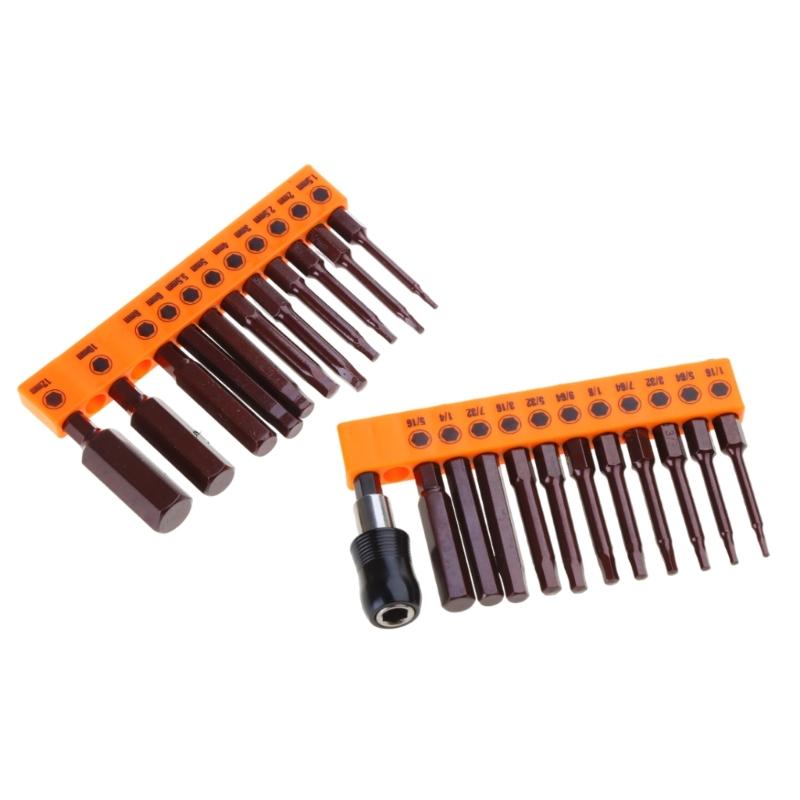 23 Piece Set of Impact Drill Hex Head Wrench Bits for Heavy Duty Screw Driving Magnetic Key Drill Bits
