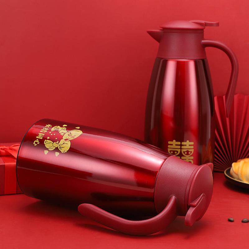 Thermos Kettle 2000ml Vacuum Flasks Portable Stainless Steel Thermos Kettle Water Bottle Office Thermal Insulation Kettle