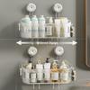 1PC Suction Cup Washbasin Storage Rack Self-Adhesive Bathroom Organizer No Drilling Required Punch-Free Installation