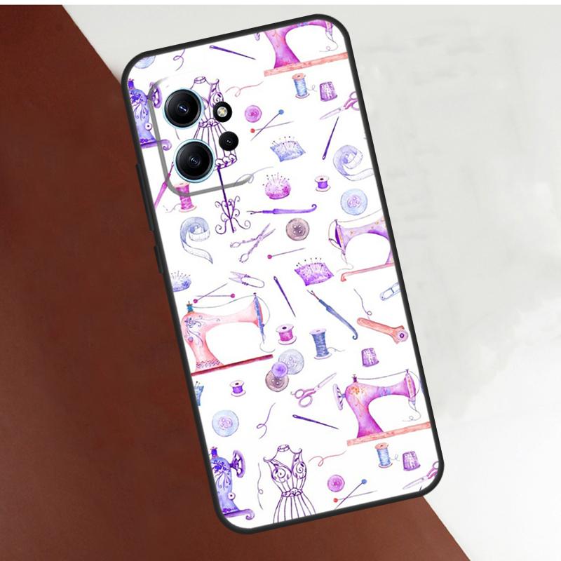 Sewing Machine Case For Xiaomi Redmi Note 12 Pro Plus Note 11 9 10 Pro 12S 11S 10S Redmi 12 9C 10C Cover
