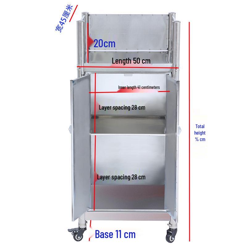 Stainless Steel Floor-Standing Movable Stove with Storage Rack