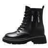 Short boots women's British Martin boots 2025 new winter velvet thick-soled thick-soled heeled versatile side zipper spring and autumn single boots