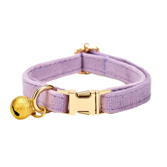 

Adjustable Cat Collar Soft with Removable Color Pet Collar Bell Plain Pet Collar for Small Dogs світло-фіолетового кольору