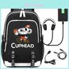 Stylish Cuphead Backpack With Usb Charging Port For Kids And Boys School Use