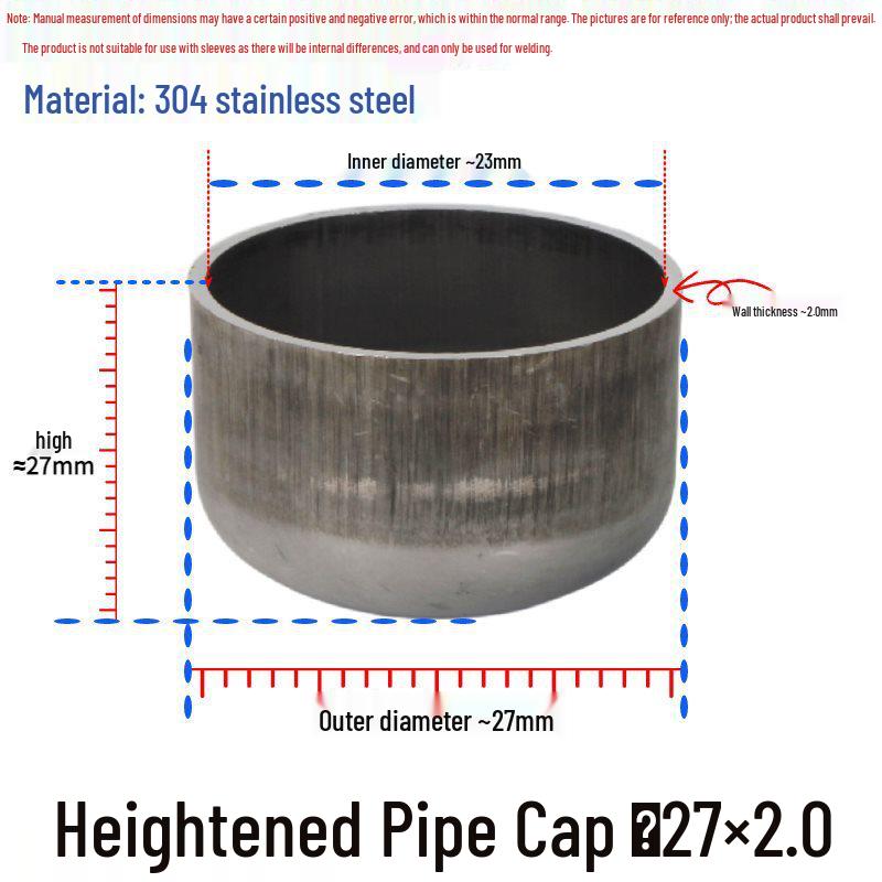 304 Stainless Steel Oval Pipe Cap Plug, Welded End Seal, Durable Blind Cap
